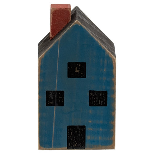 Primitive Blue Wood House Block