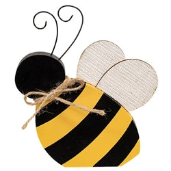 Wooden Bee Sitter w/Burlap Wings - 3 Asstd.