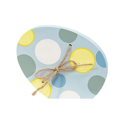 Dots & Stripe Wooden Easter Egg Sitter w/Jute Bow - 3 Asstd.