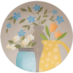 Spring Flowers In Jars Plate - 2 Asstd.