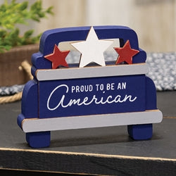 Proud To Be An Americana Chunky Blue Pickup Truck Sitter