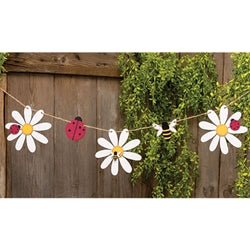 Daisy Bee & Ladybug Wooden Garland