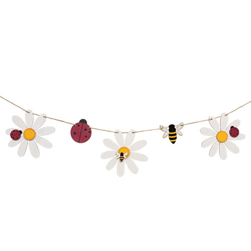 Daisy Bee & Ladybug Wooden Garland