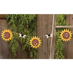 Sunflower & Bee Wooden Garland