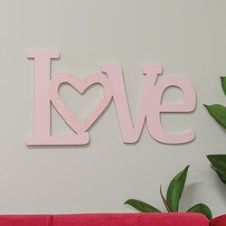 Love Glittered Heart Wall Hanger