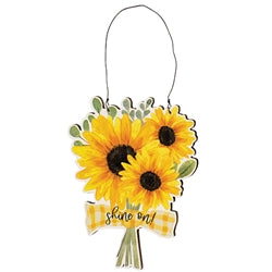 Hello Sunshine Sunflower Ornament - 3 Asstd.