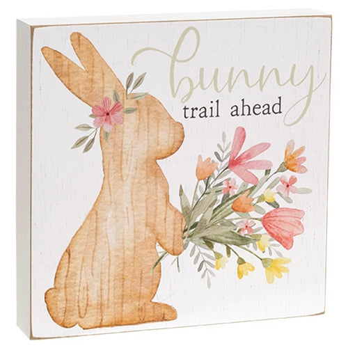 Bunny Trail Ahead Square Box Sign