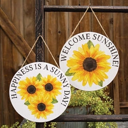 Sunny Day Round Sunflower Sign - 2 Asstd.