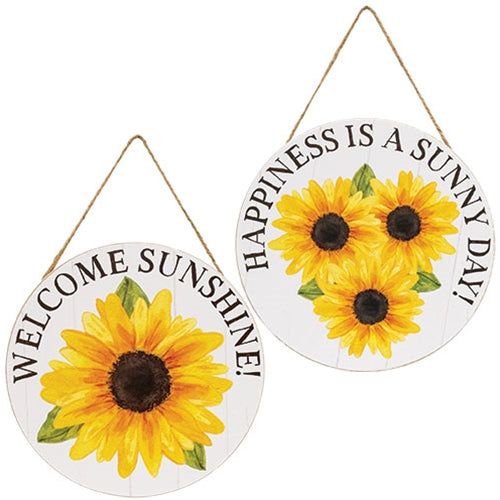 Sunny Day Round Sunflower Sign - 2 Asstd.