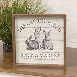 The Carrot Patch Spring Market Slat Look Framed Sign