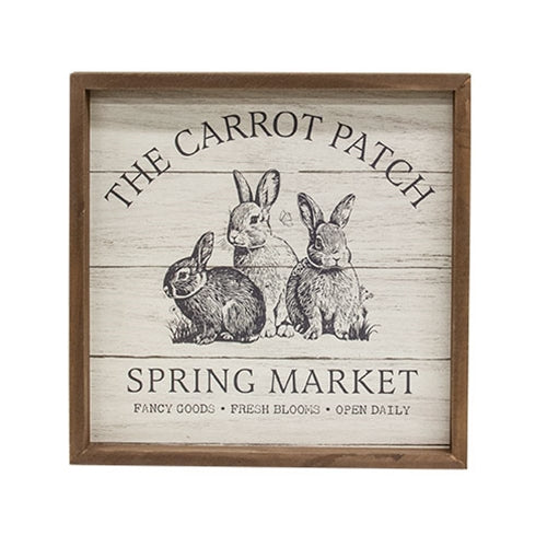 The Carrot Patch Spring Market Slat Look Framed Sign