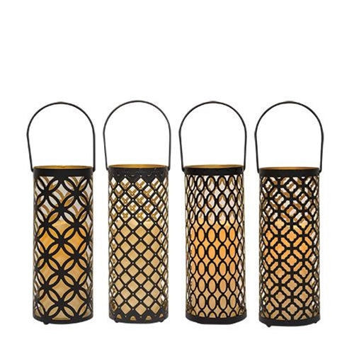 Black & Gold Metal Lantern 4 Asstd.