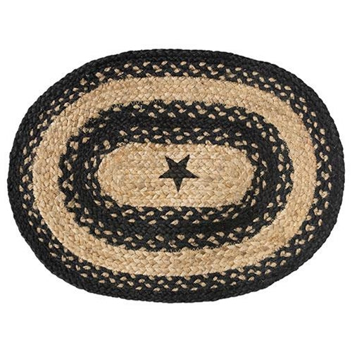 Braided Black Star Jute Placemat