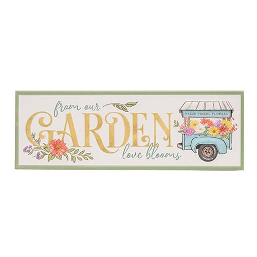 From Our Garden Love Blooms Metal Sign