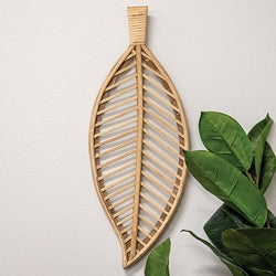 Natural Wood Laurel Leaf Wall Hanger - 20.5"