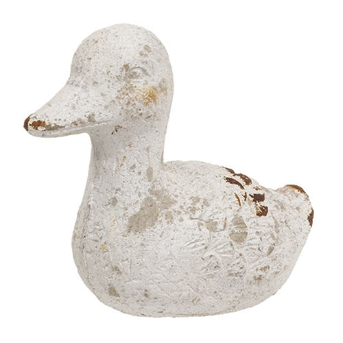 Distressed Carved Look Cement Duck