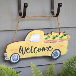 Welcome Lemon Truck Wood Hanging Sign