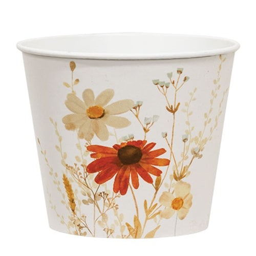 Fall Florals Metal Bucket