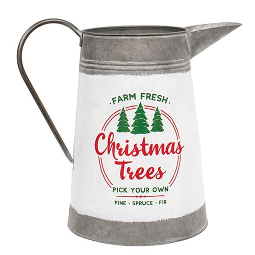 Farm Fresh Christmas Trees Metal Pitcher