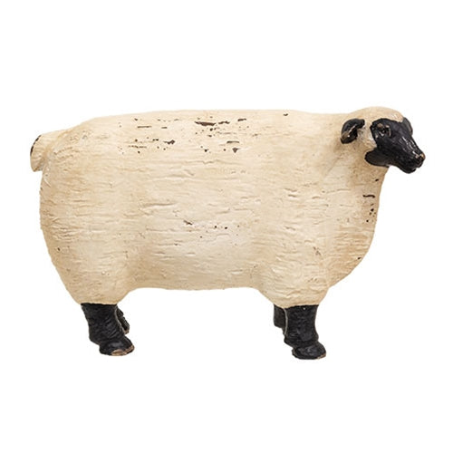 Distressed Carved Look Primitive Resin Sheep