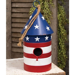 Distressed Metal Americana Firecracker Birdhouse