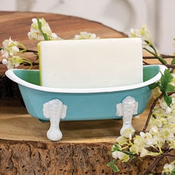 Teal Iron Bathtub Soap Dish