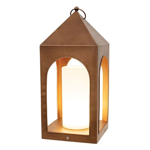 Copper Finish Open Air Tri-Function LED Lantern - 16"