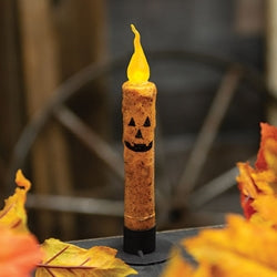 Grungy Jack O Lantern Flicker Timer Taper