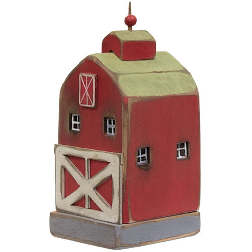 Antiqued Red Barn Wooden Sitter