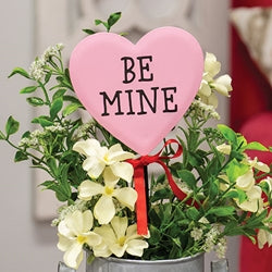 Metal Be Mine Conversation Heart Plant Stake