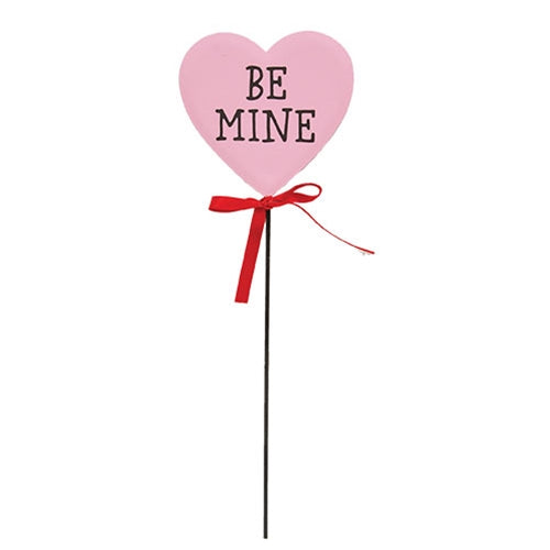 Metal Be Mine Conversation Heart Plant Stake