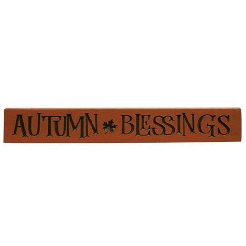 Autumn Blessings Orange Engraved Sign 24"