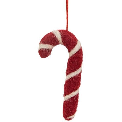 Felted Candy Cane Ornament