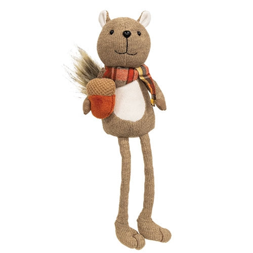 Stuffed Dangle Leg Squirrel w/Acorn