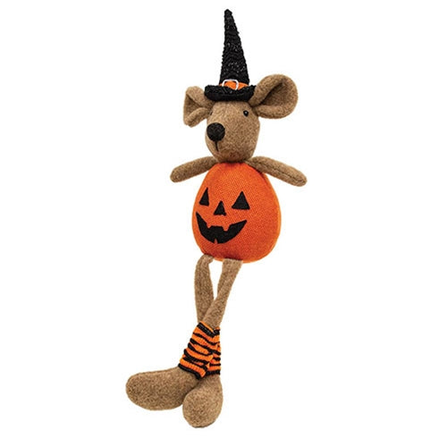 Stuffed Jack O Lantern Dangle Leg Mouse