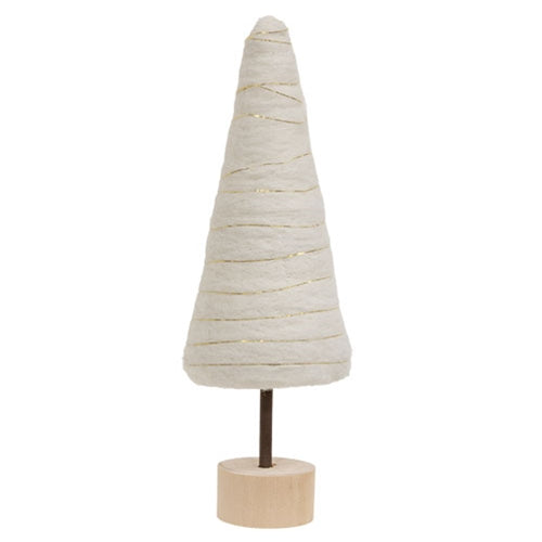 Cream Felted Wool Tree 12"H