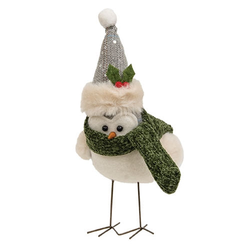 Fabric Bird with Green Hat and Scarf