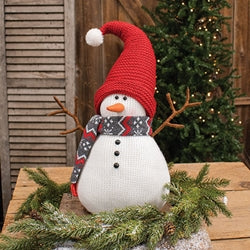 Gray Nordic Knit Snowman