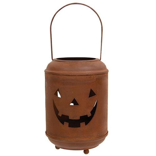 Rusty Metal Jack O Lantern Luminary