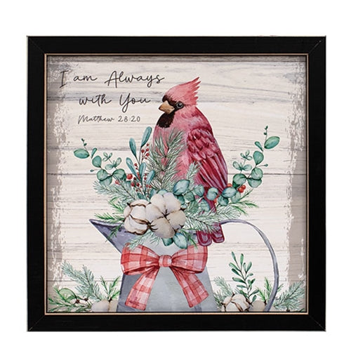 Always With You Cardinal Framed Print 8" Sq.