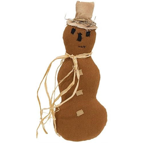 Primitive Tan Snowman w/Hat Doll