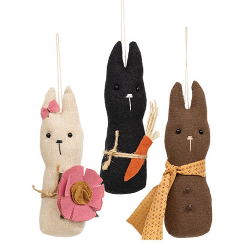 3/Set - Stuffed Primitive Baby Bunny Hangers