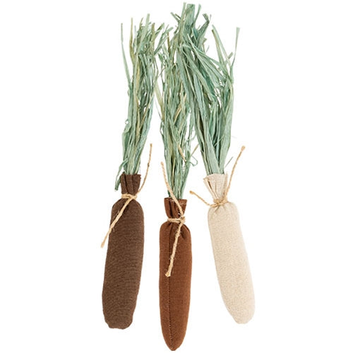 3/Set - Stuffed Grassy Top Primitive Carrots