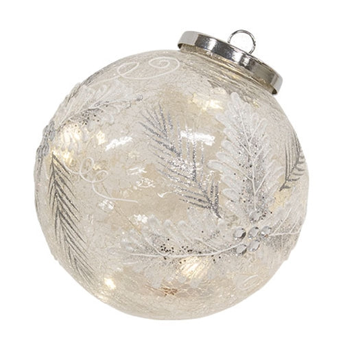 Frosted Pines Light Up Ball Ornament