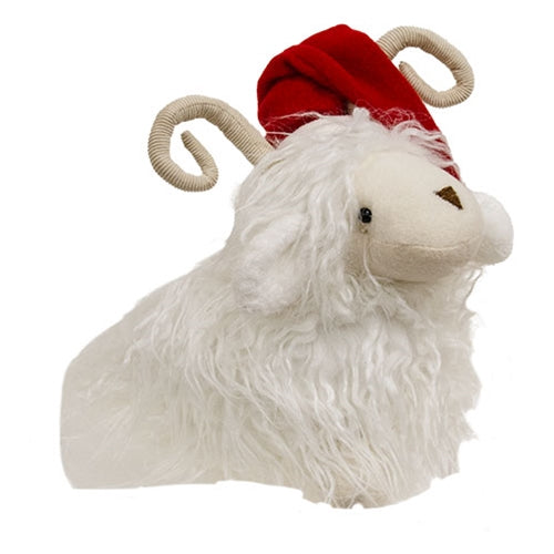 Stuffed Sitting Winter Angora Ram