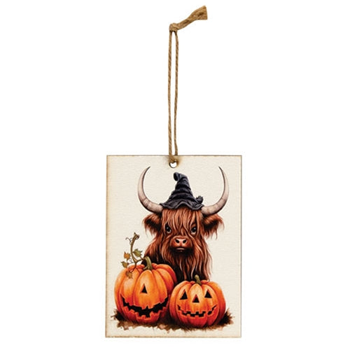 Witchy Highland & Jack O Lanterns Ornament