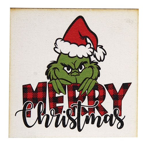 Merry Christmas Grinch Square Magnet