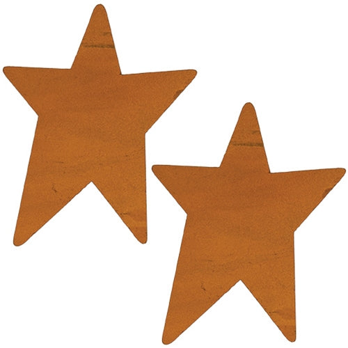 2/Pkg Rusty Tin Stars  4"H