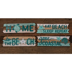 Gone Coastal Distressed Wooden Sign 4 Asstd.