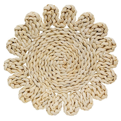 Corn Husk Flower Shape Candle Mat Large